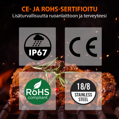 Grillpar BQ-60 – Langaton Bluetooth-lämpömittari pihville, savustukseen ja grillaamiseen