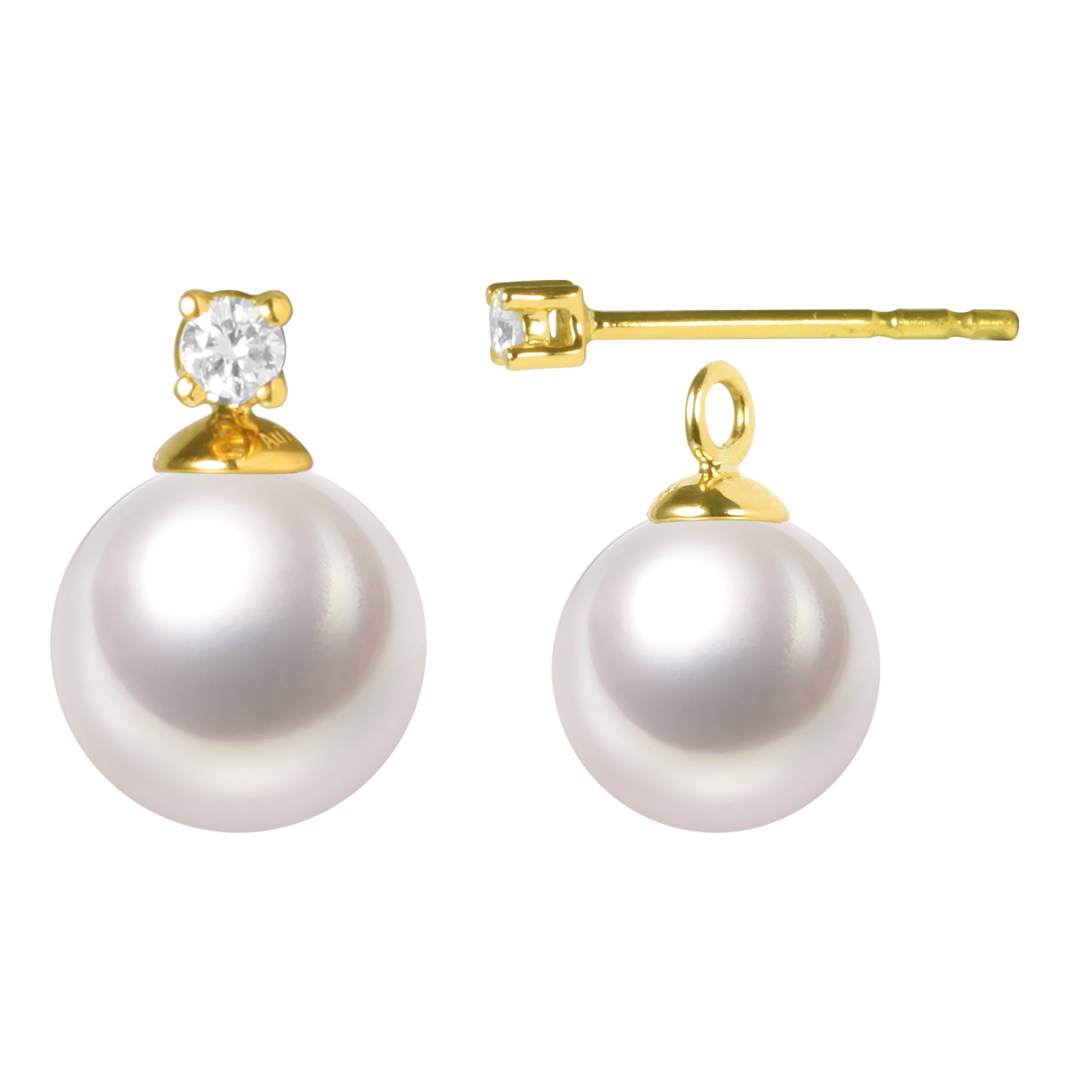 G18k Diamonds 2-in-1 Edison Pearl Studs Earrings