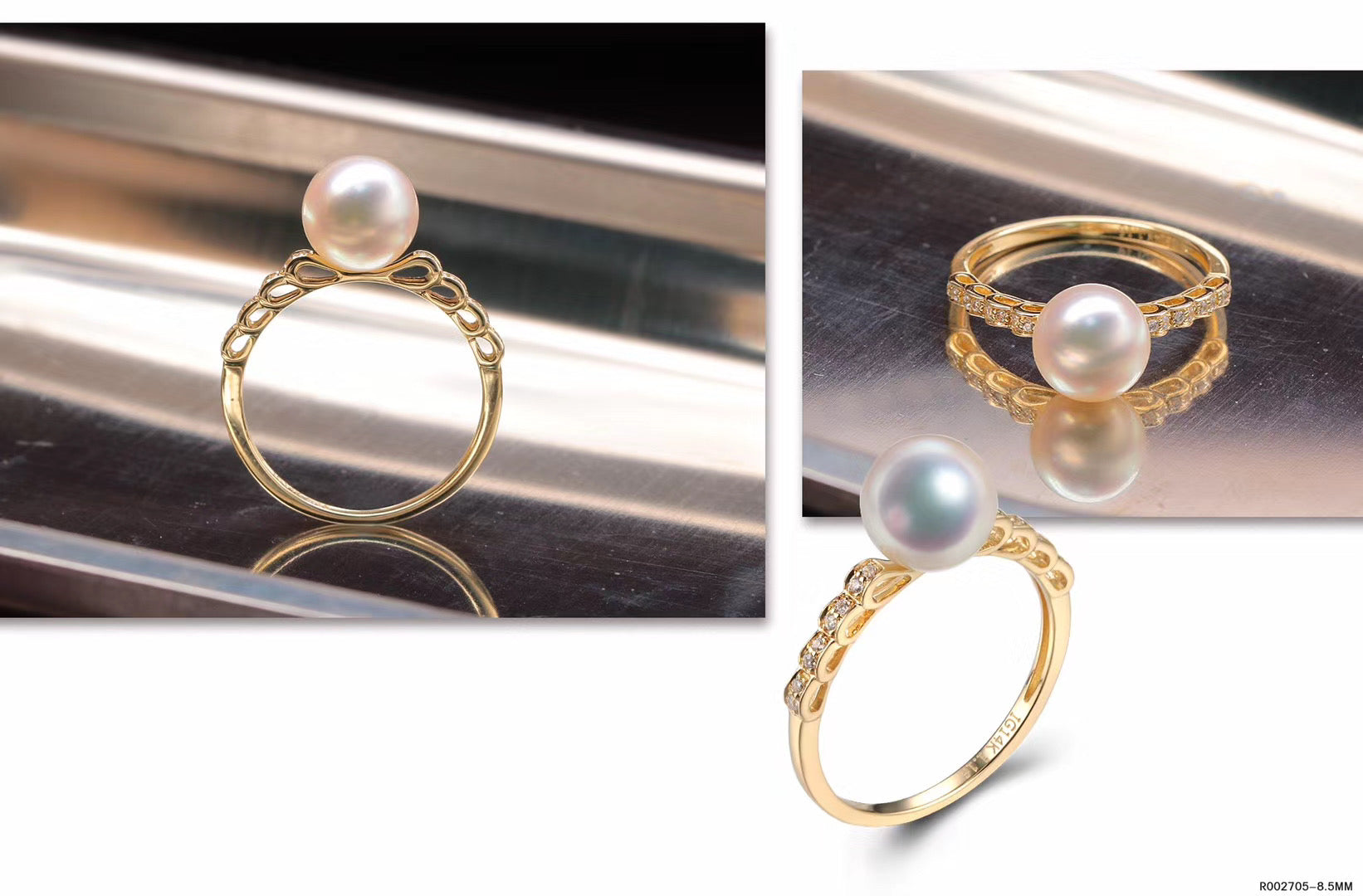 G14K Waves Edison Pearl Ring