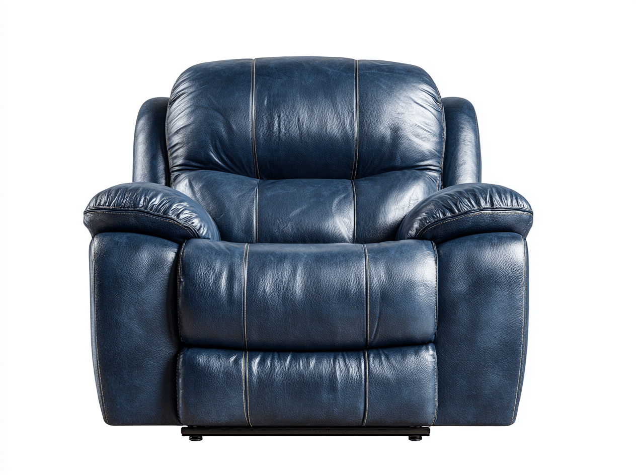 Fauteuil - synthetisch leer - donkerblauw - relaxstoel met ergonomisch design