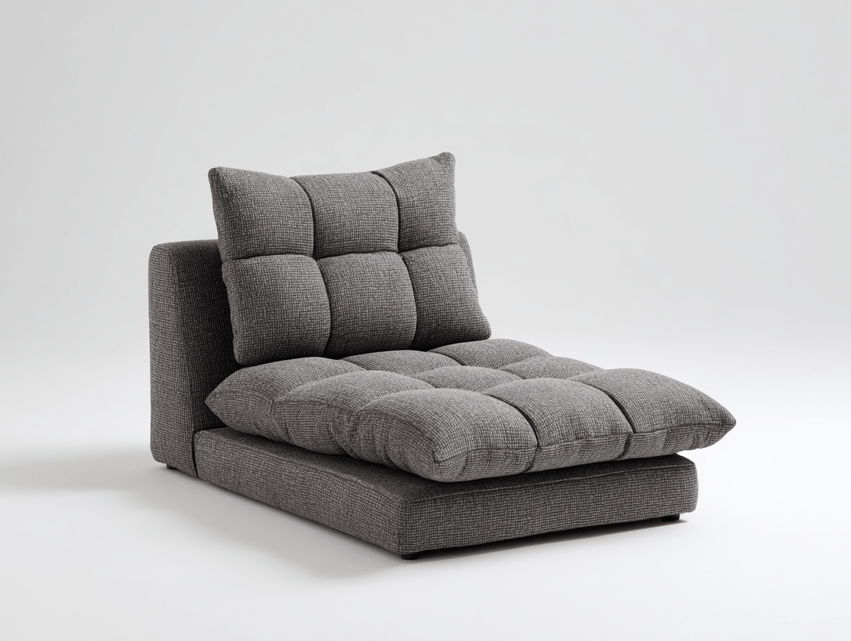 Fauteuil – stof – donkergrijs – lounge design zonder armleuningen