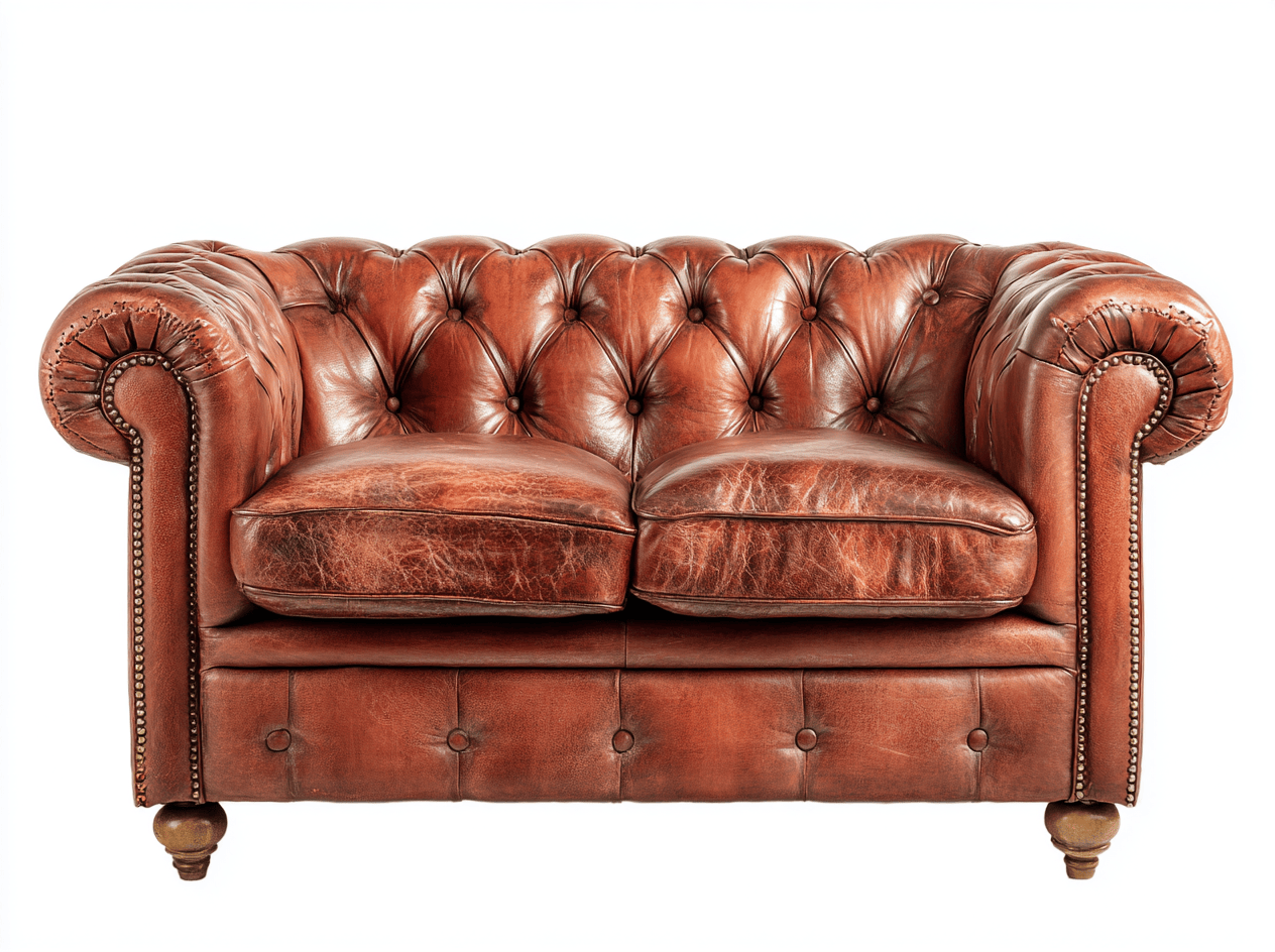 2-zitsbank chesterfield – kunstleer – roodbruin vintage – klassiek ontwerp