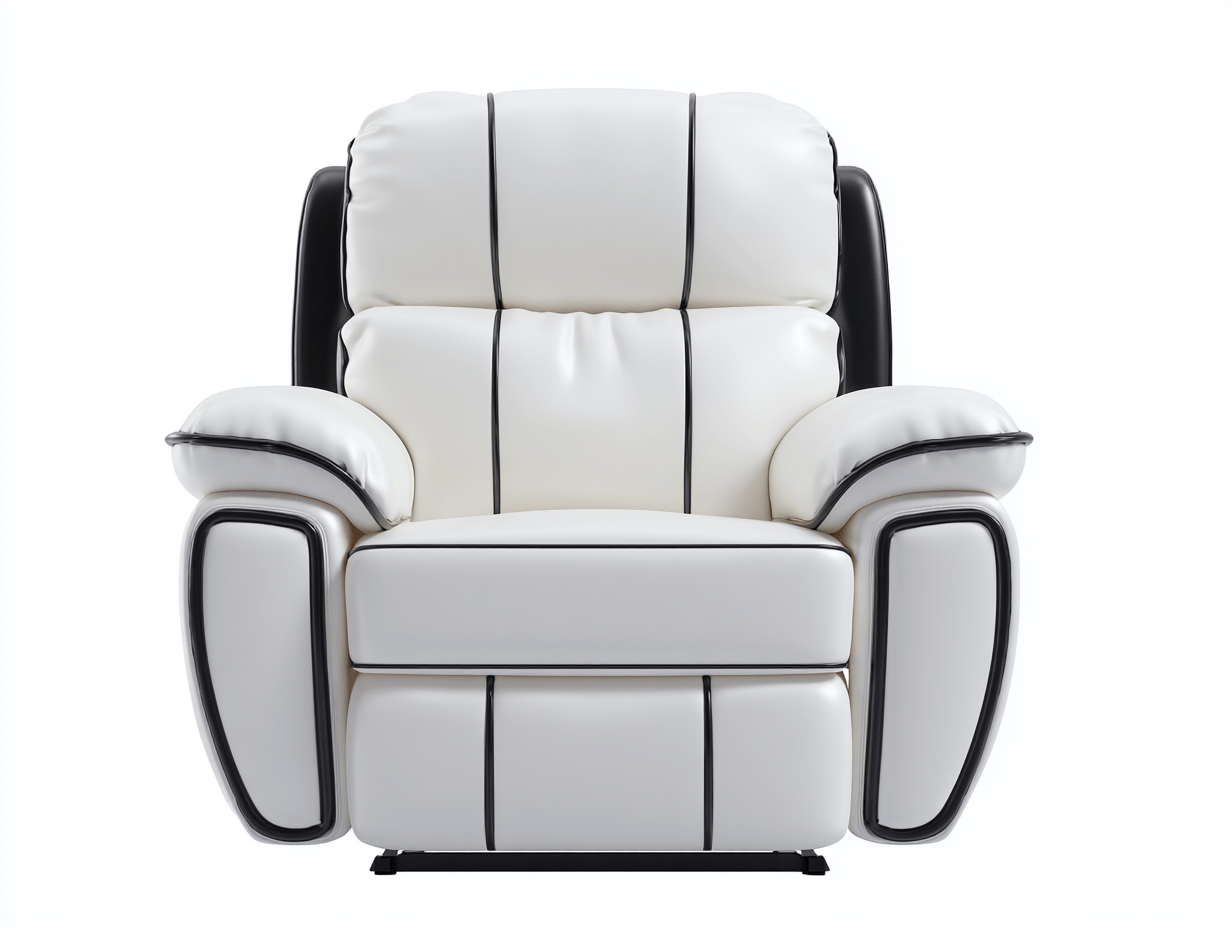 Fauteuil - synthetisch leer - wit/zwart - moderne relaxstoel