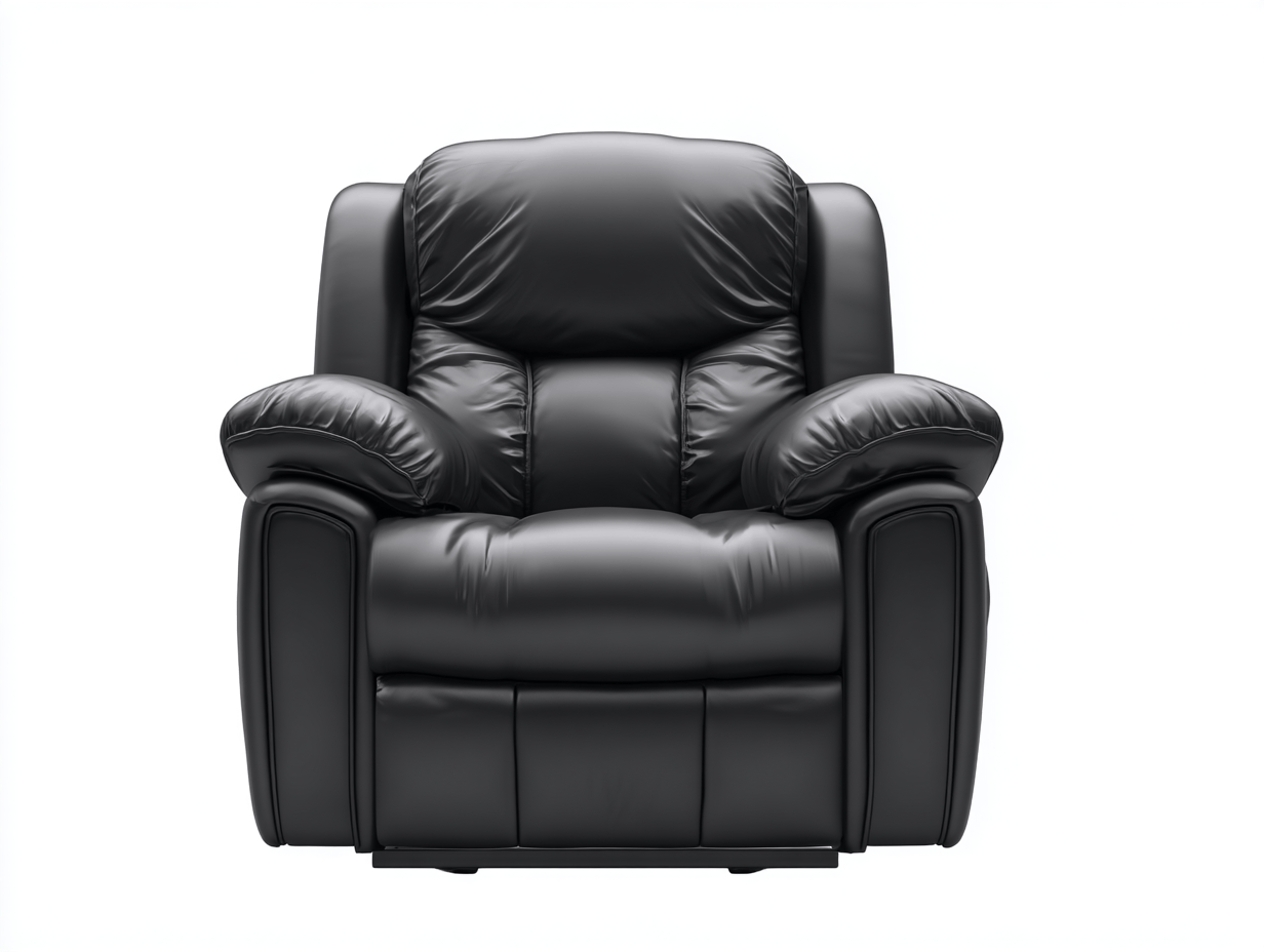 Fauteuil van kunstleer – zwart – relaxdesign met dikke vulling