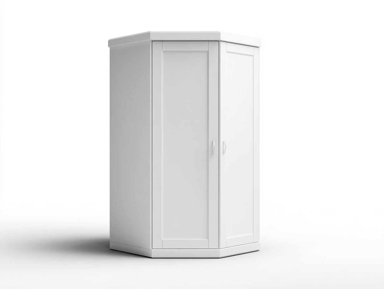 Kledingkast – hout – wit – hoekmodel met twee deuren