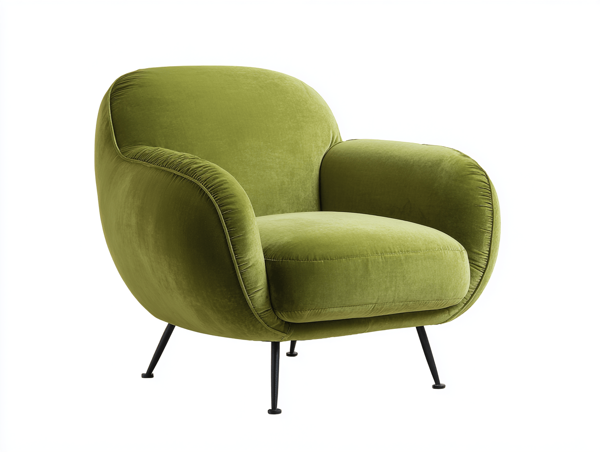 Fauteuil – fluweel – groen – modern comfort