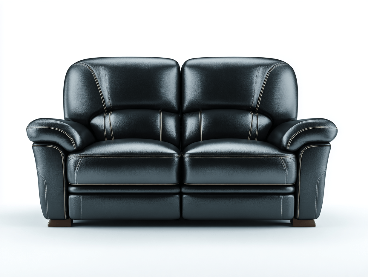 2-zitsbank – kunstleer – zwart – modern ontwerp