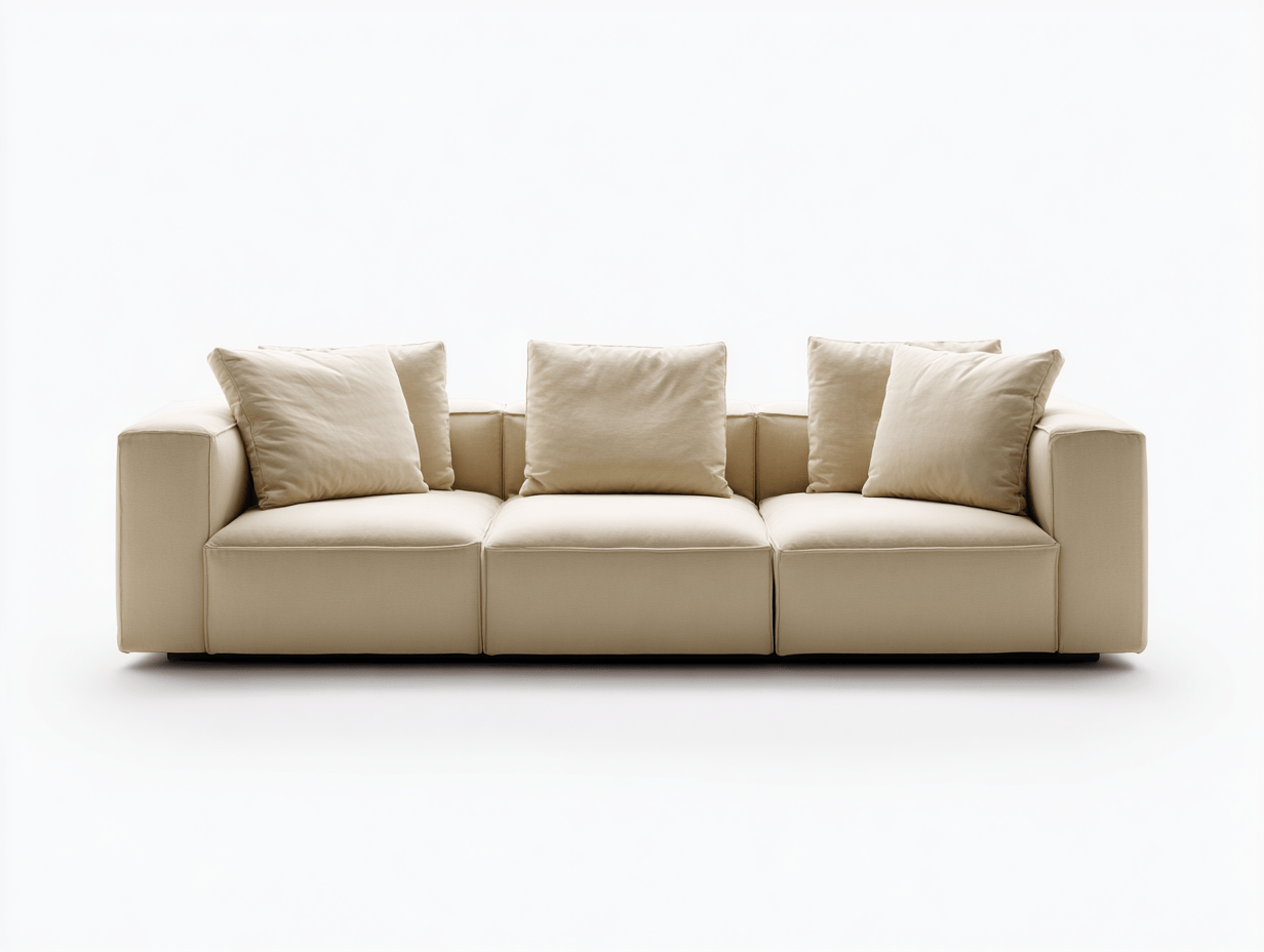 3-zitsbank – stof – beige – modern design