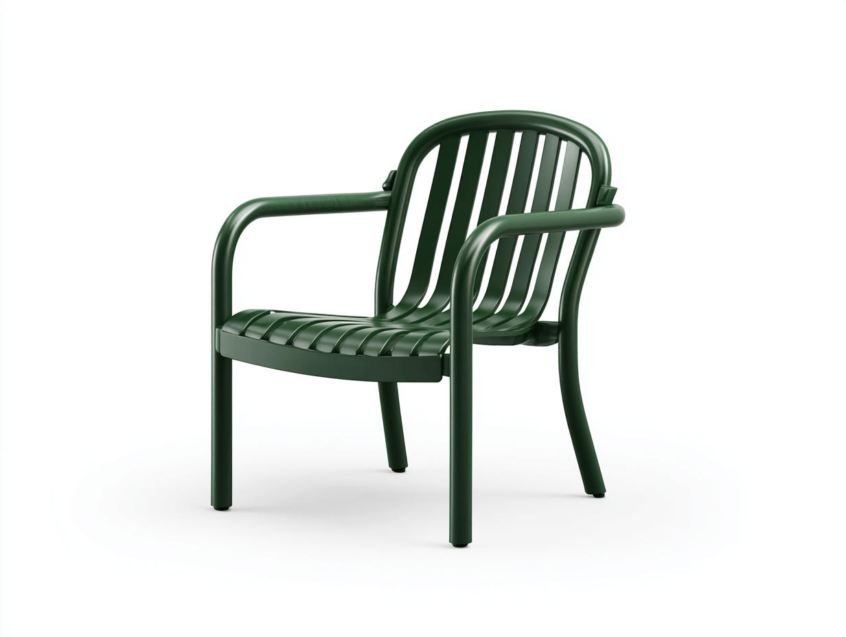 Tuinstoel metaal - donkergroen - lattenontwerp met armleuningen