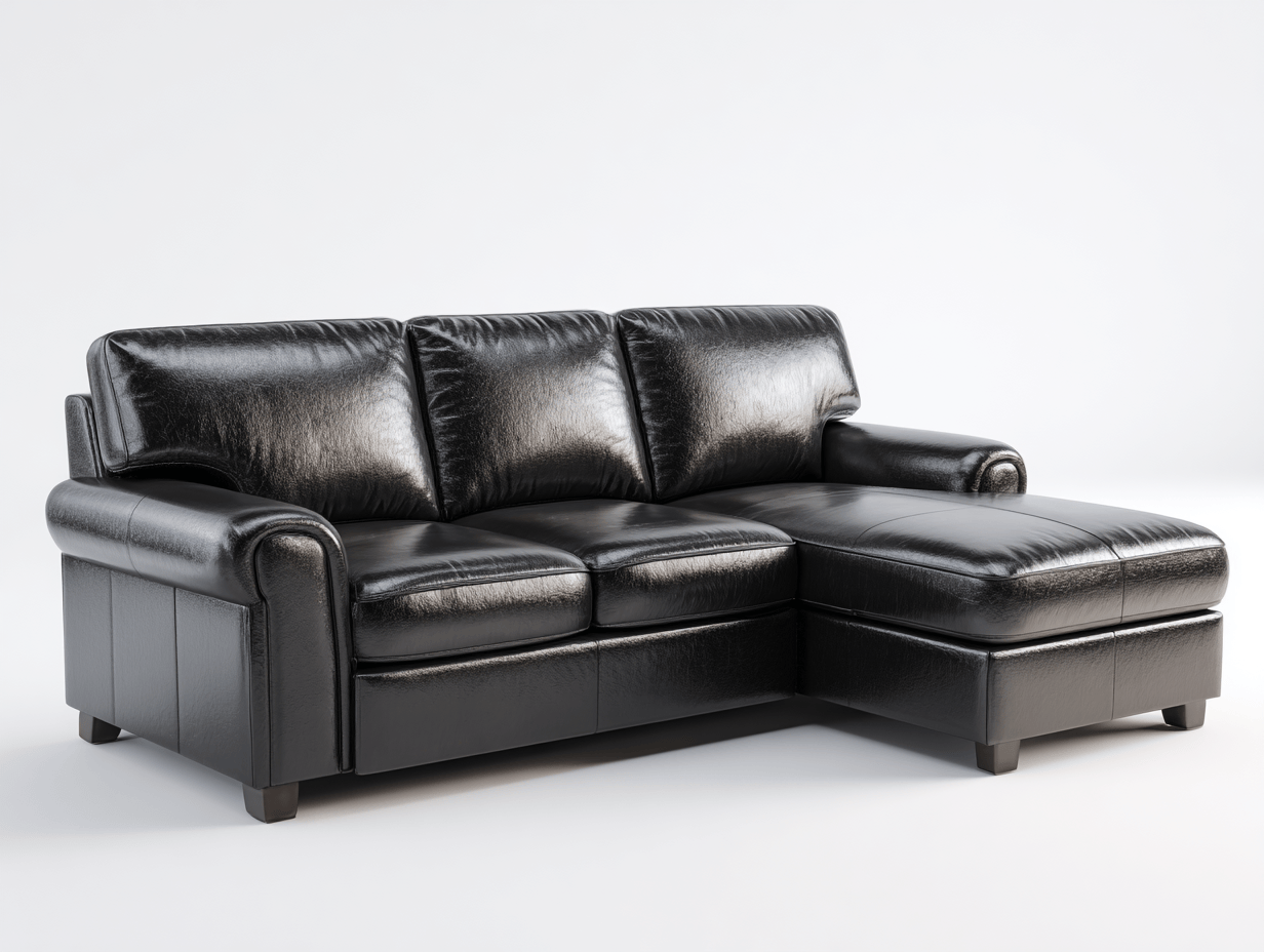 L-vorm hoekbank – kunstleer – zwart – modern ontwerp