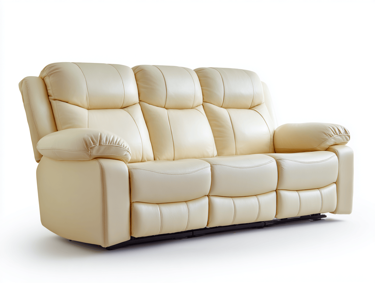 3-zitsbank - PU-leer beige - moderne relaxfunctie