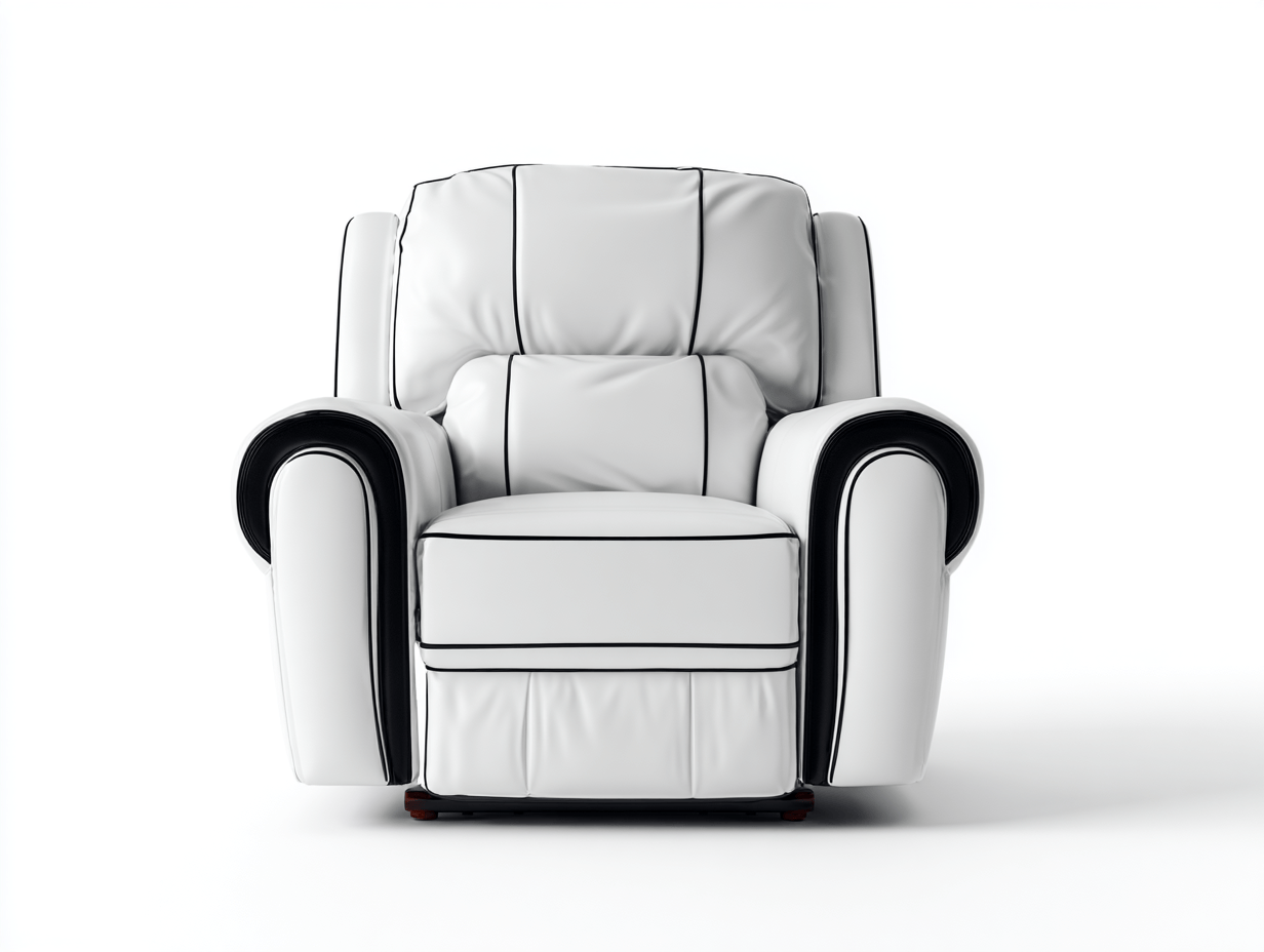 Fauteuil met relaxfunctie – kunstleer – wit/zwart – ergonomisch
