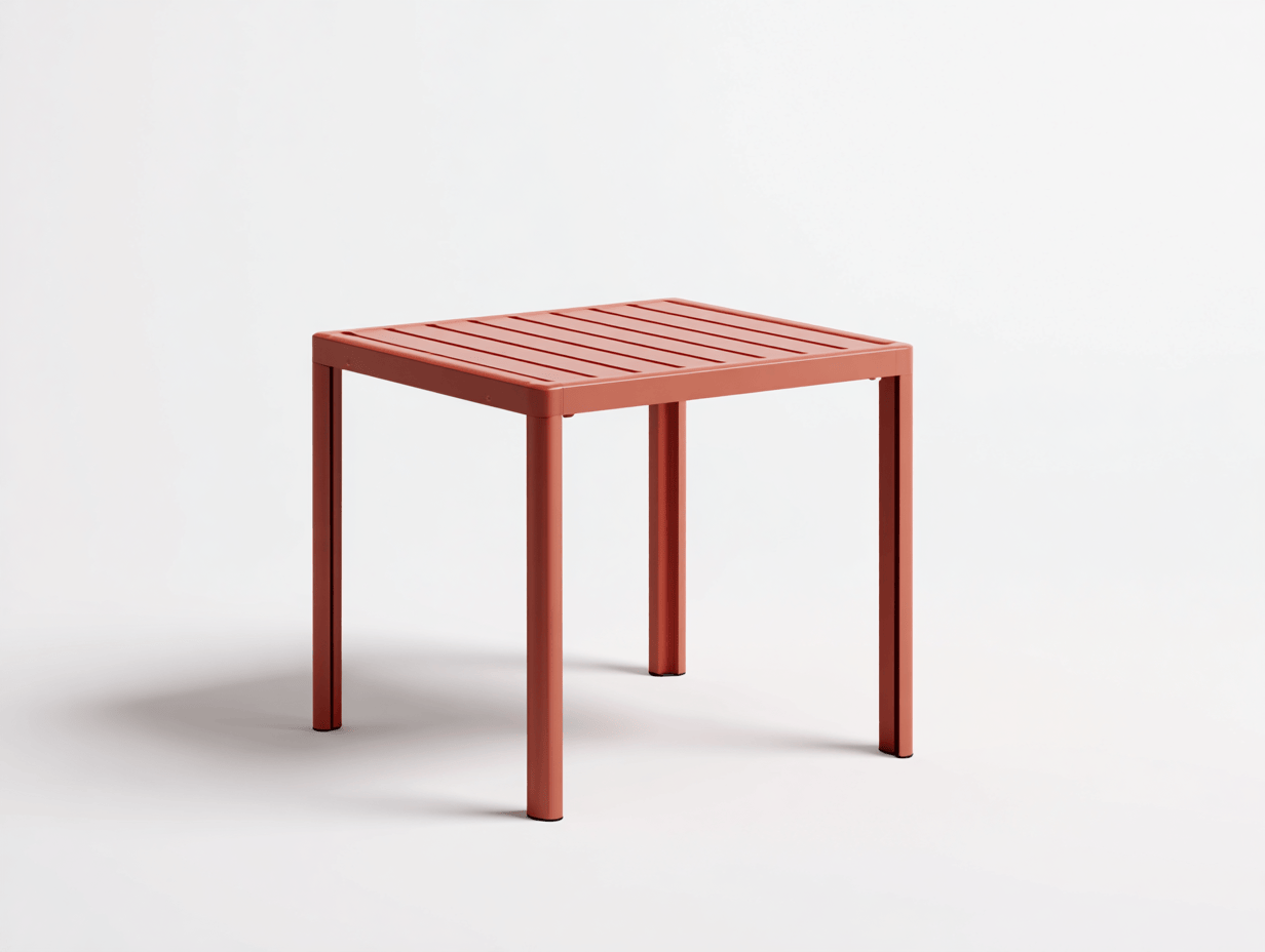 Tuintafel aluminium - rood - vierkant modern design