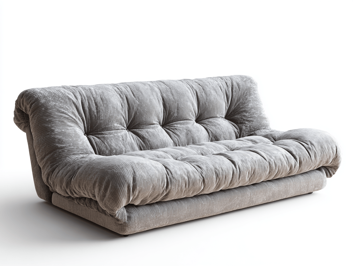 Grijze stoffen slaapbank – pluche bekleding – modern comfort