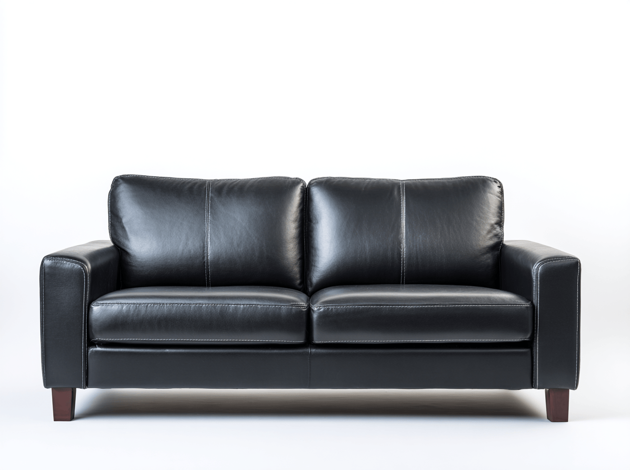 2-zitsbank – kunstleer – zwart – modern strak design