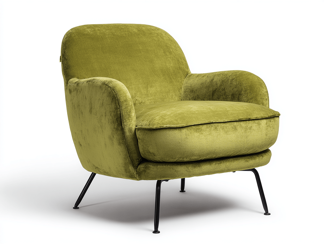 Fauteuil – fluwelen bekleding – groen – moderne stijl