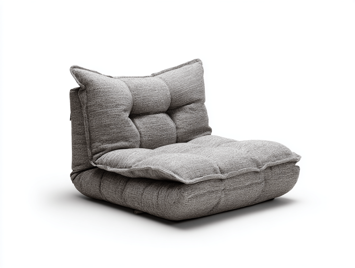 Fauteuil – stof – lichtgrijs – lounge design zonder poten