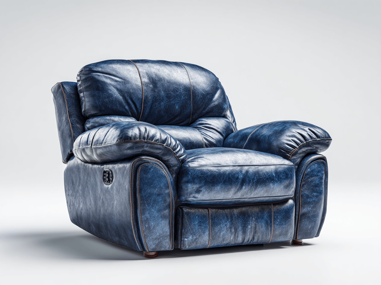 Fauteuil met relaxfunctie – kunstleer – donkerblauw – modern