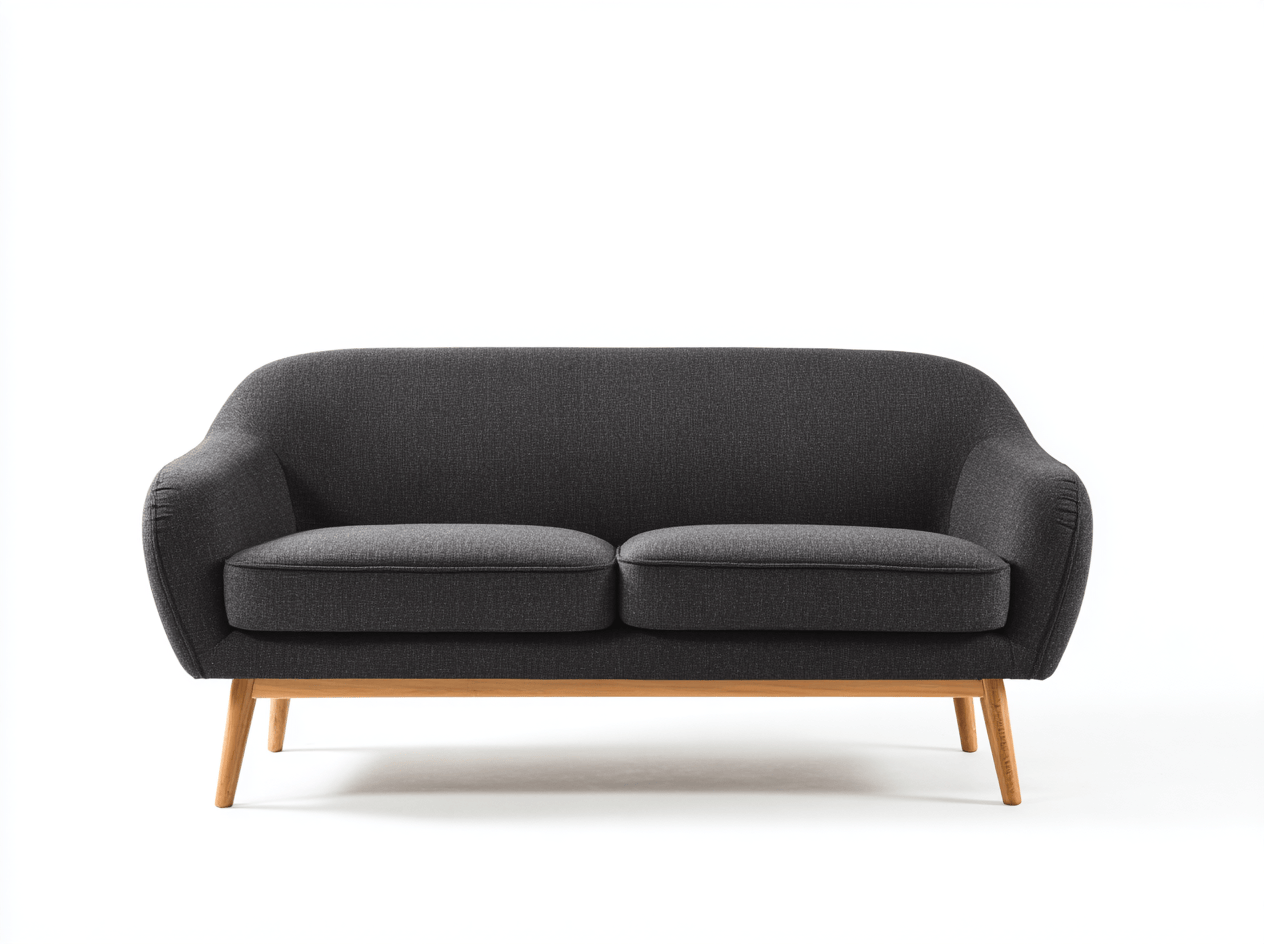 2-zitsbank – donkergrijze stof – Scandinavisch design