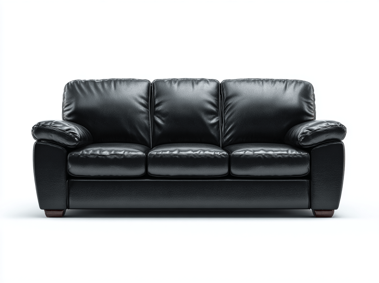 3-zitsbank - PU-leer zwart - moderne stijl met comfortabele kussens