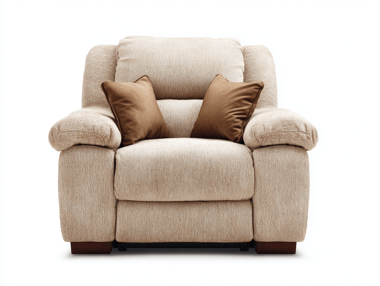 Fauteuil met relaxfunctie – stof – beige – modern – inclusief kussens