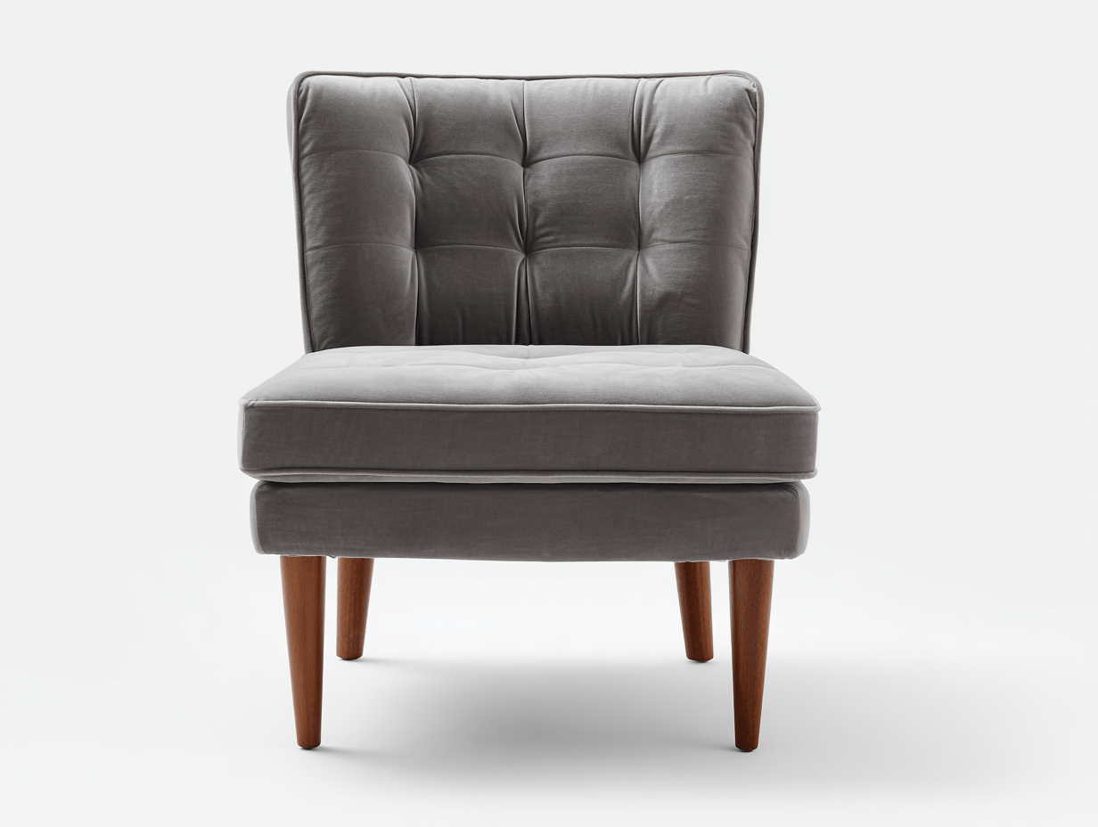 Fauteuil – fluweel – grijs – armless design