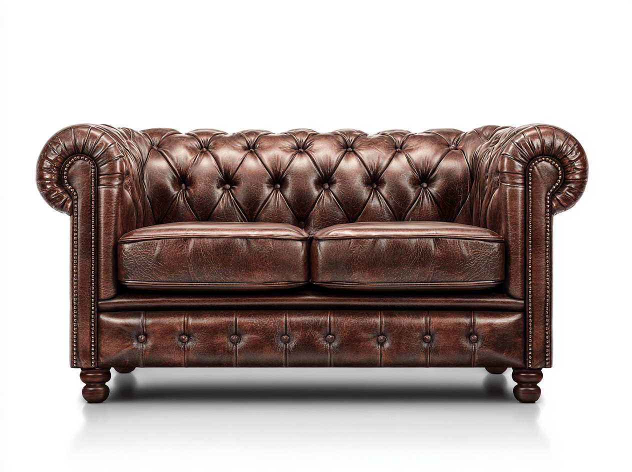 2-zitsbank chesterfield – kunstleer – bruin – klassiek ontwerp
