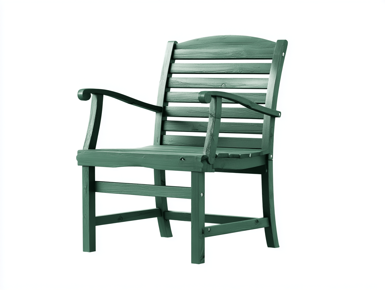 Tuinstoel hout - donkergroen - lattenontwerp met armleuningen