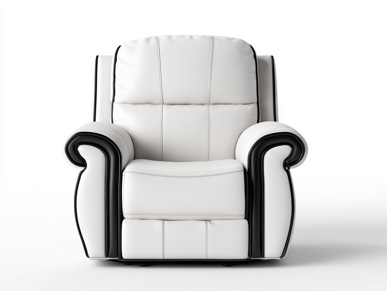 Fauteuil met relaxfunctie – kunstleer – wit/zwart – klassiek