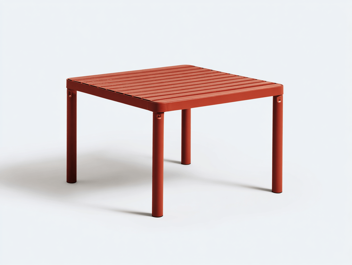 Buitentafel vierkant – metaal – rood – modern design