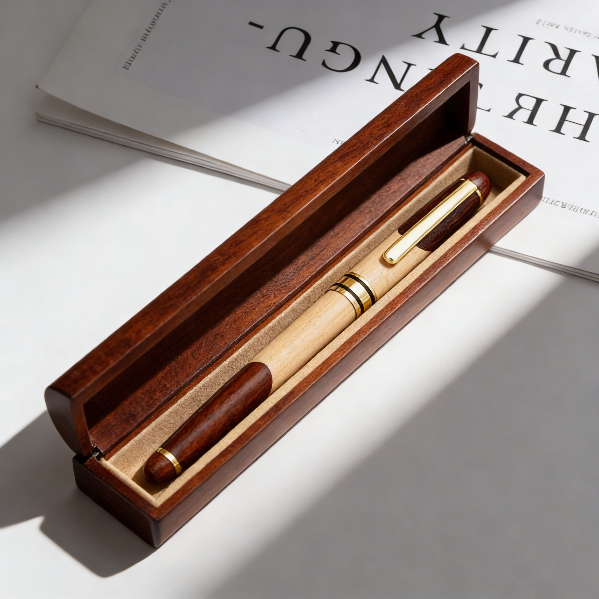 Handcrafted Wooden Pen Gift Set | Smooth Writing Ballpoint Pen in Wooden Case ✍️🌿