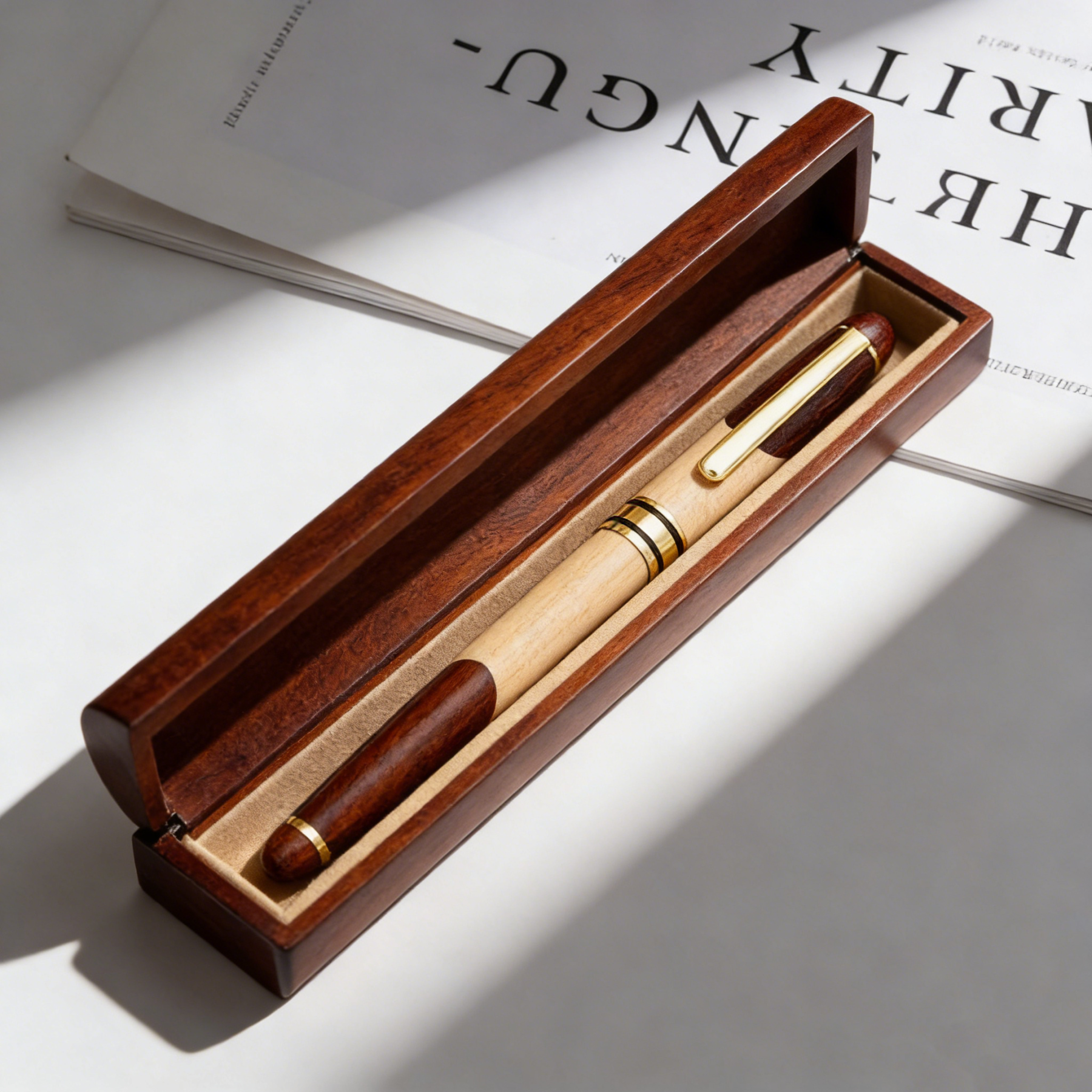 Handcrafted Wooden Pen Gift Set | Smooth Writing Ballpoint Pen in Wooden Case ✍️🌿