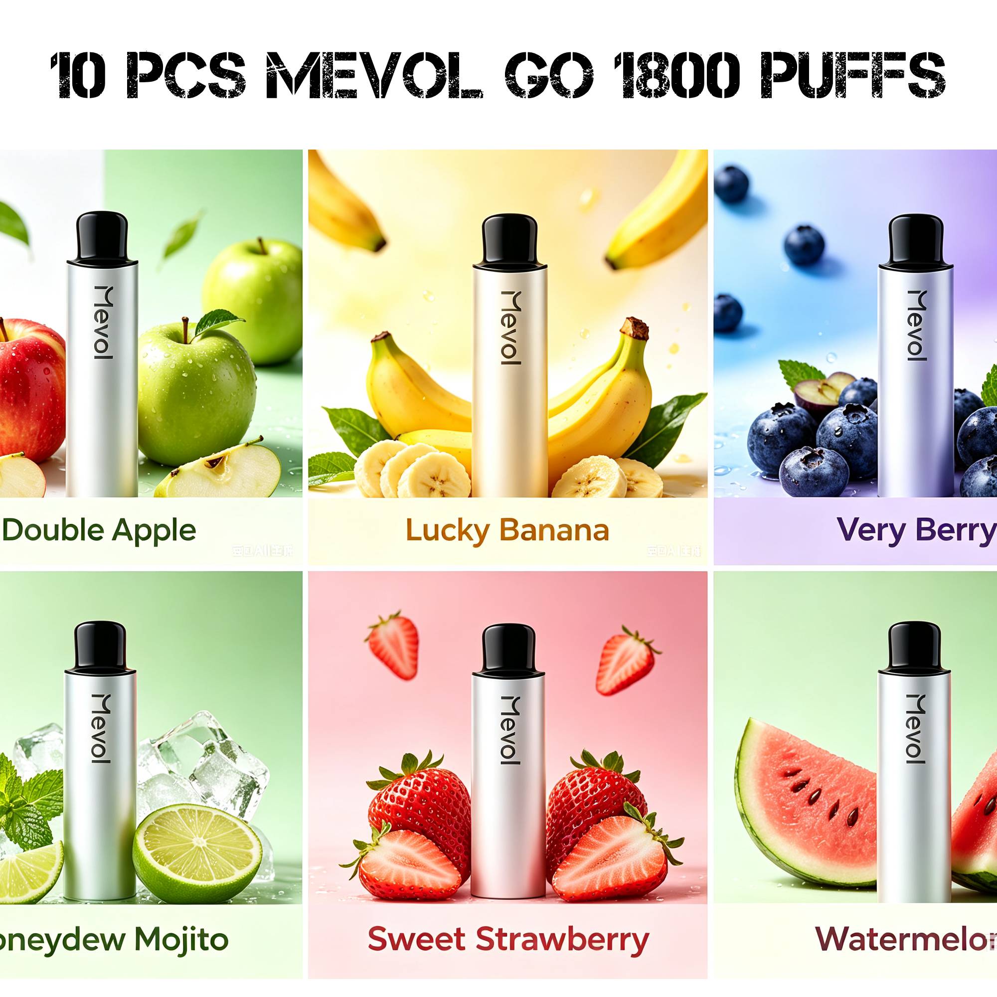 10PCS-MEVOL Go 1800 PUFFS
