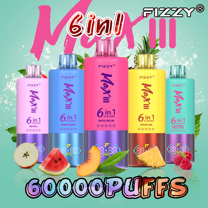 Fizzy 60K 60ml 5% 6-in-1 Flavor Disposable Vape