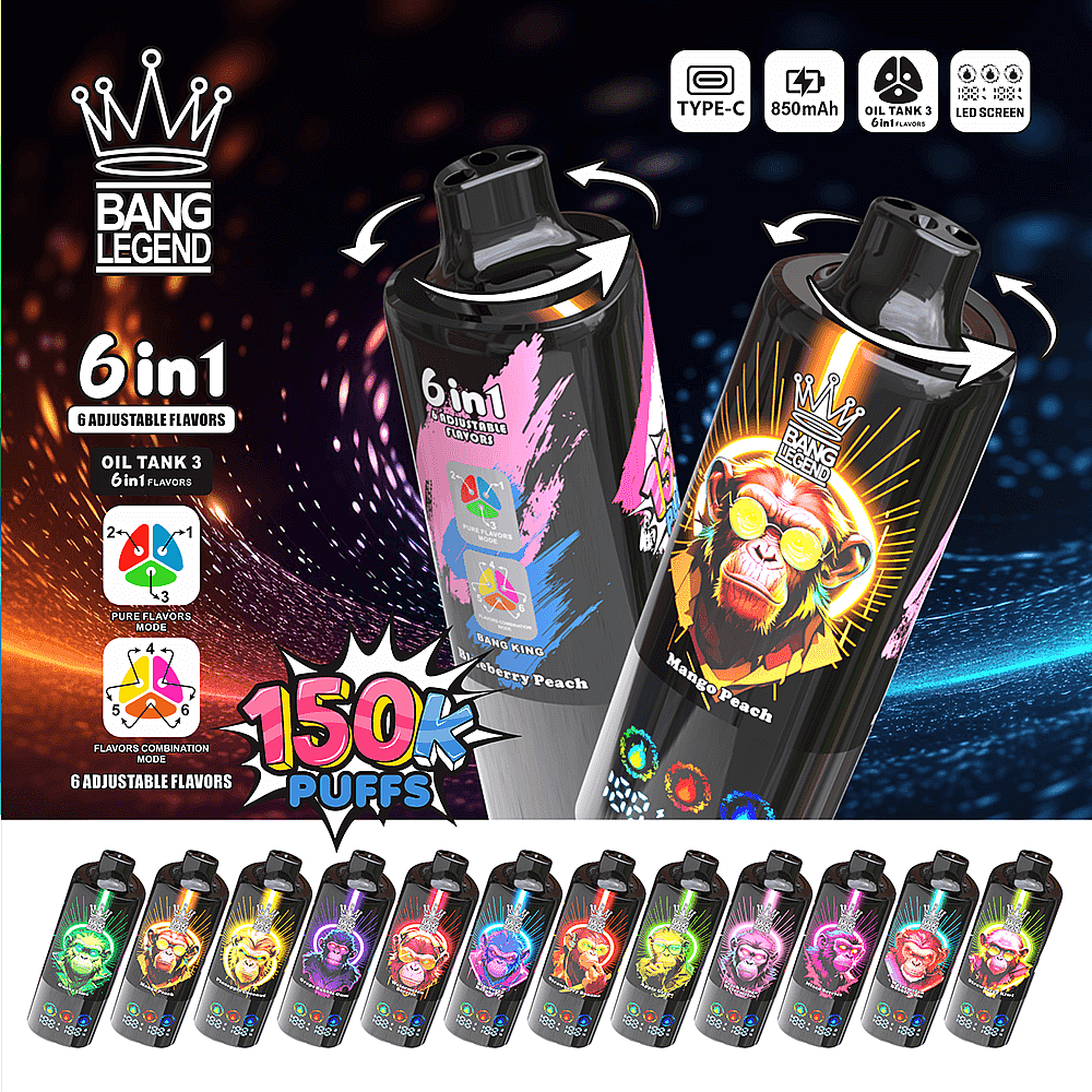 Coming Soon 10PCS Bang Legend 150K 6 in 1 Flavor Disposable Vape