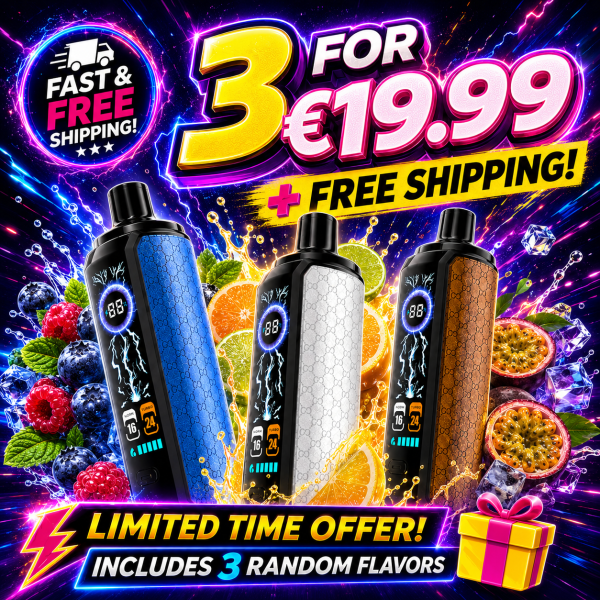3 for €19.99 + Free Shipping | Suonon Drag 22K | Random Best-Selling Flavors