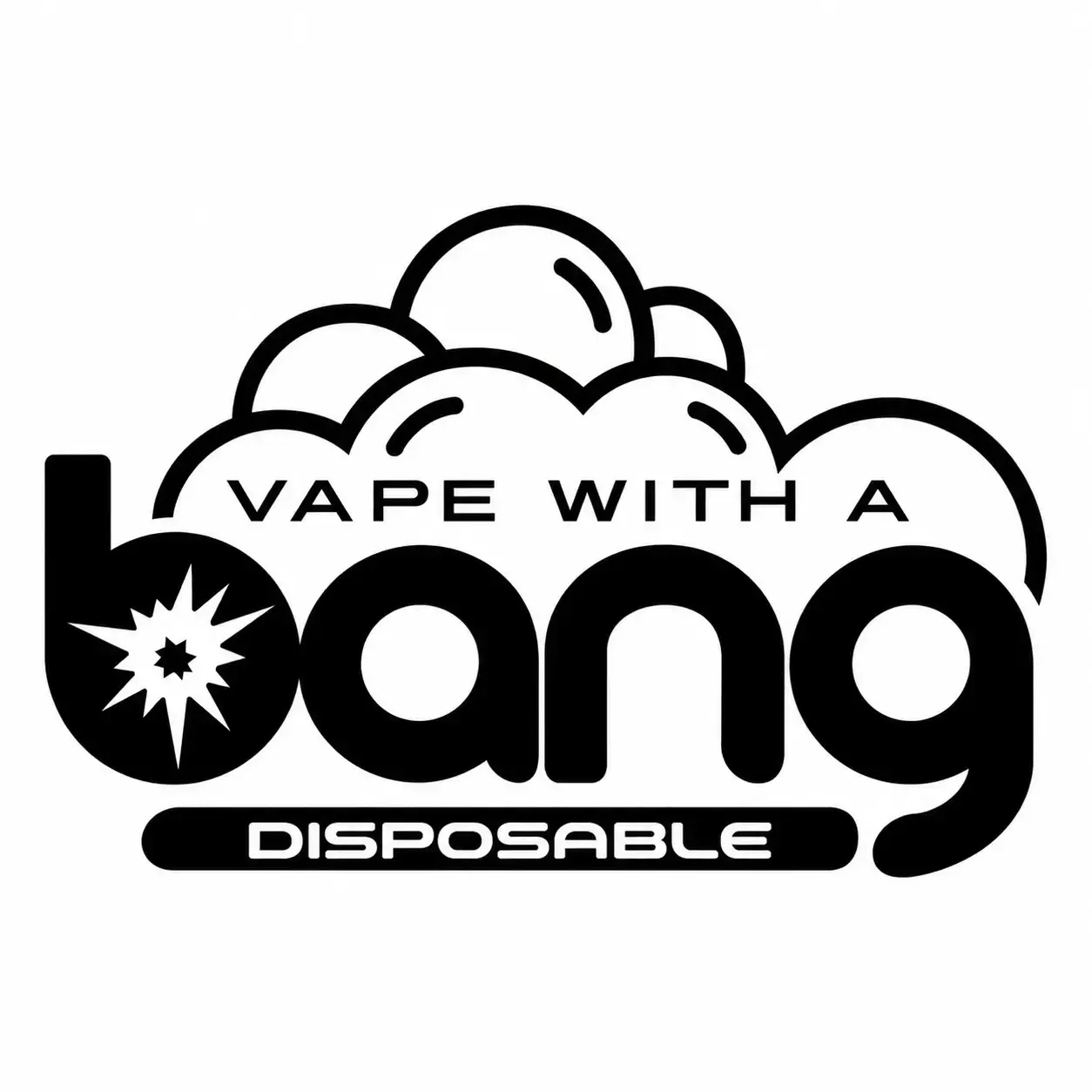 BANG disposable vape brand logo with cloud and starburst design