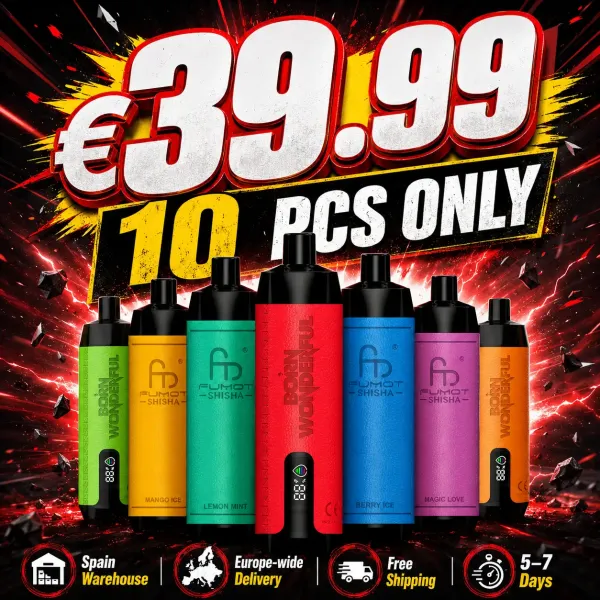 [10pcs] Fumot RandM Shisha 10000 Puffs Disposable Vape 18ml 0.6%