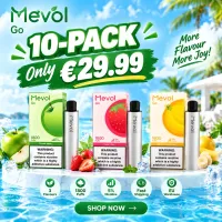 10Pcs Mevol Go 1800 Puffs 5% 5.2ml