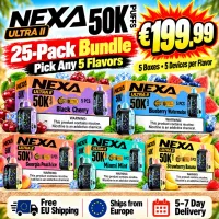 25-Pack €199.99 | NEXA ULTRA II 50K Disposable Vape · Pick 5 Flavors