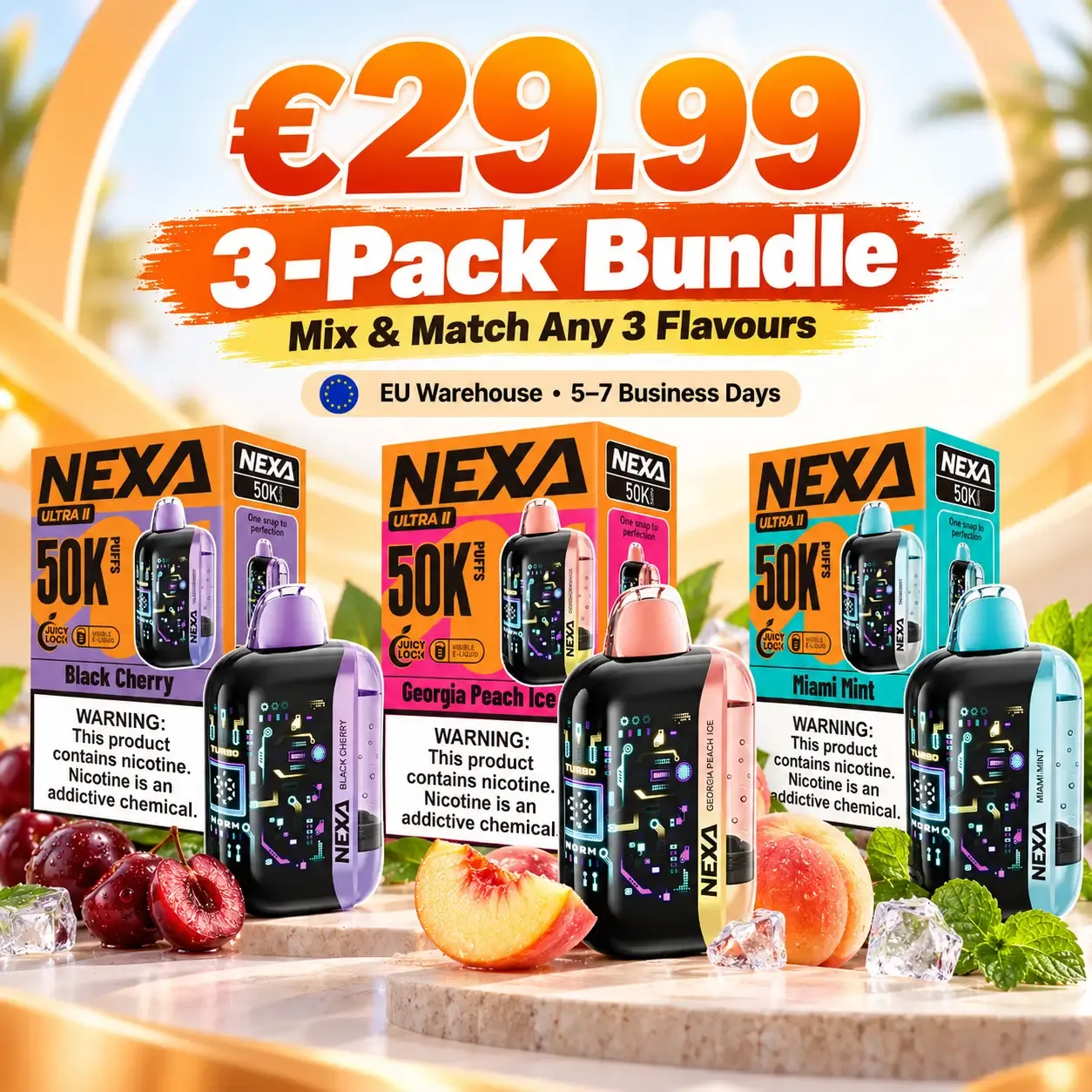 3 for €29.99 Nexa Ultra II 50K Disposable Vape