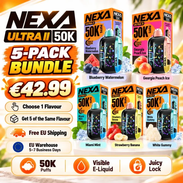 5 for €42.99 + Free Shipping | NEXA ULTRA II 50K Same Flavor 5-Pack