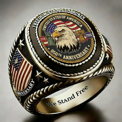 Freedom Stands Unbroken USA 250 Ring