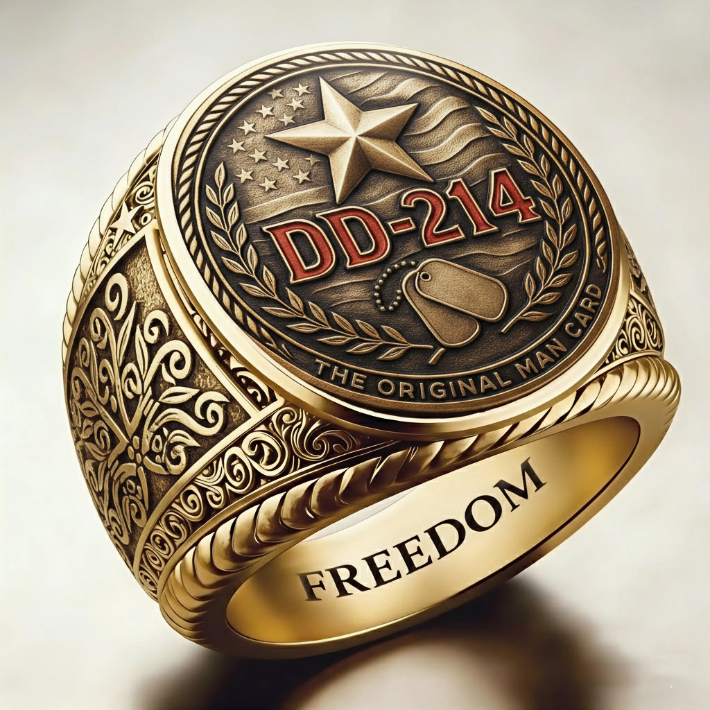 Patriotic Style Veterans Ring