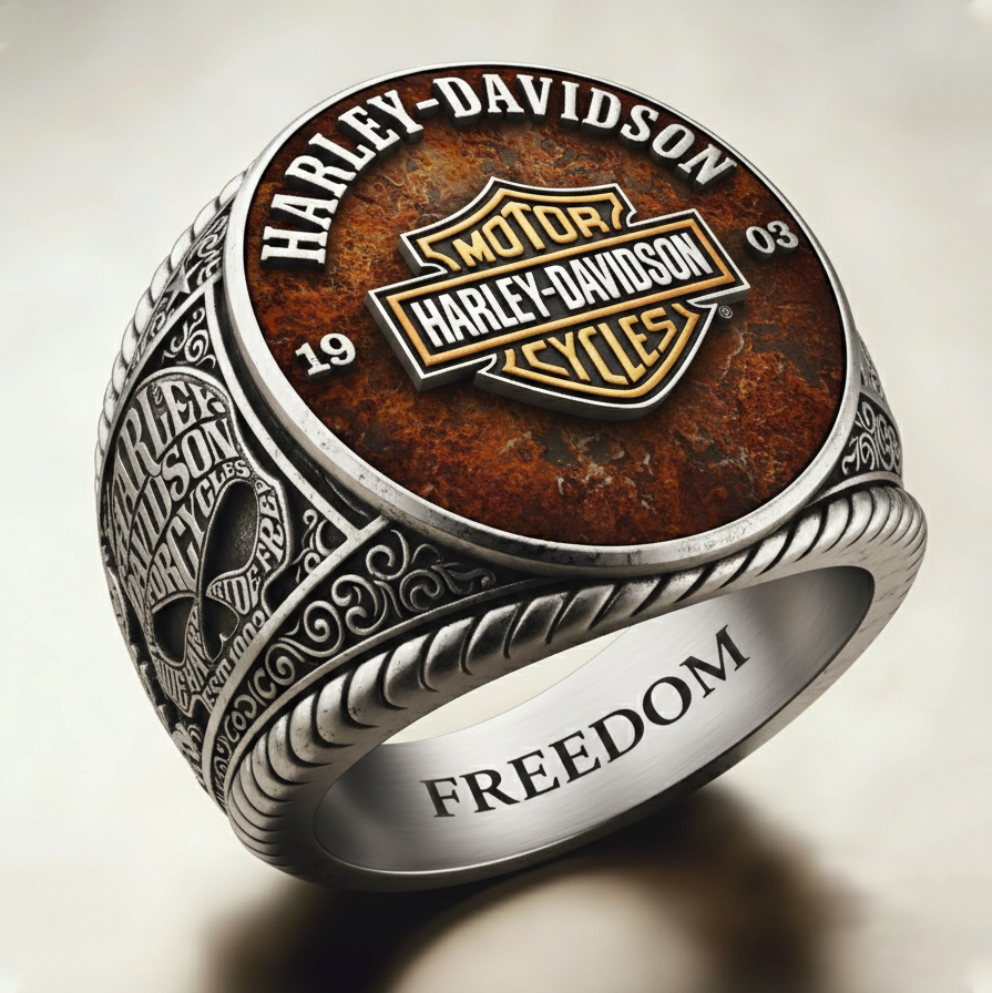 Classic American Motorcycle Style Vintage Biker Ring