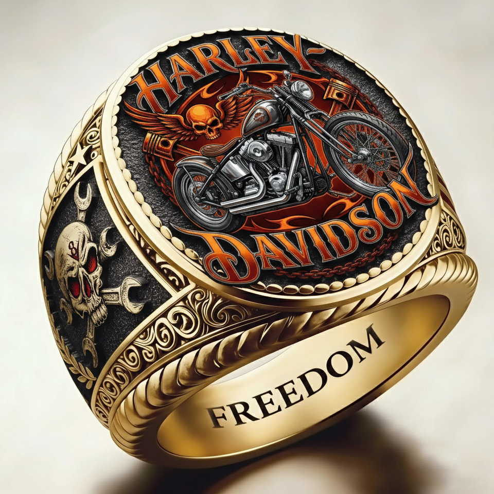 Classic American Motorcycle Style Vintage Biker Ring