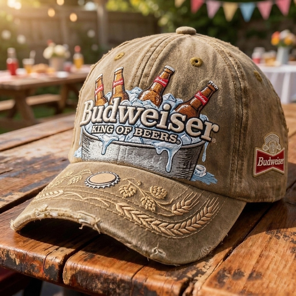 Vintage Distressed Alcoholic Beverage Brands Outdoor Baseball Cap