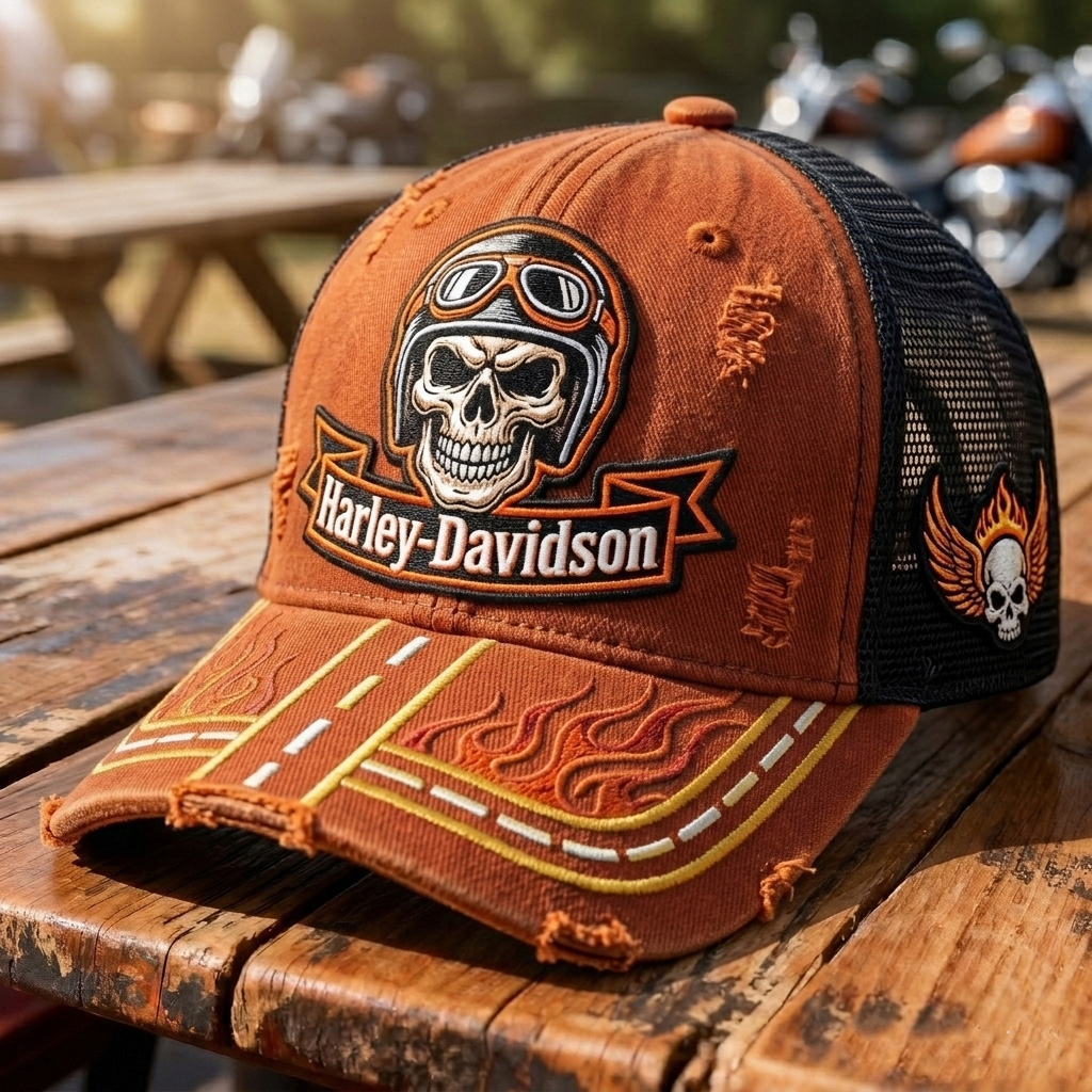 Harley-Davidson Skull Rider Cap Baseball Cap 