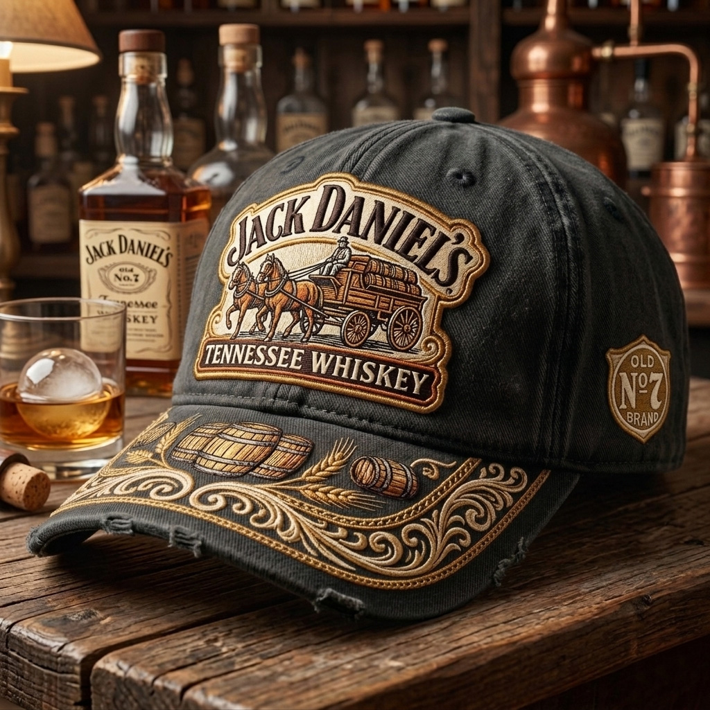 Vintage Distressed Alcoholic Beverage Brands Outdoor Baseball Cap