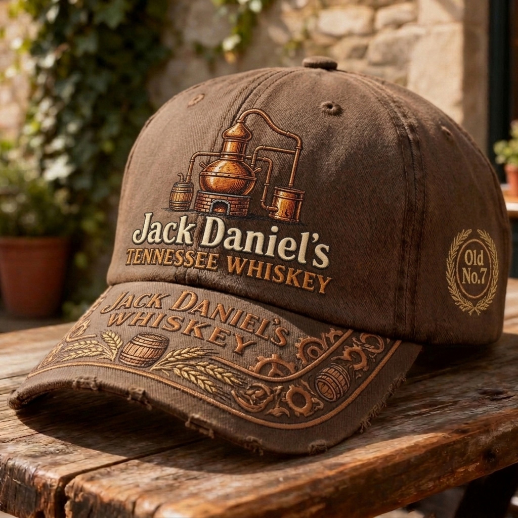 Vintage Distressed Alcoholic Beverage Brands Outdoor Baseball Cap
